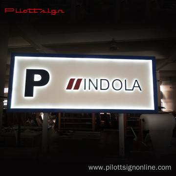 outdoor custom LED acrylic hotels logo light box